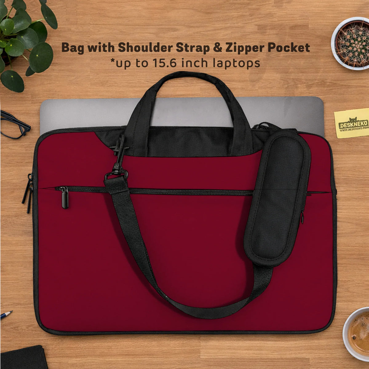 Burgundy laptop sleeve & bag for macbook and notebooks