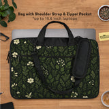Dark green botanical laptop sleeve