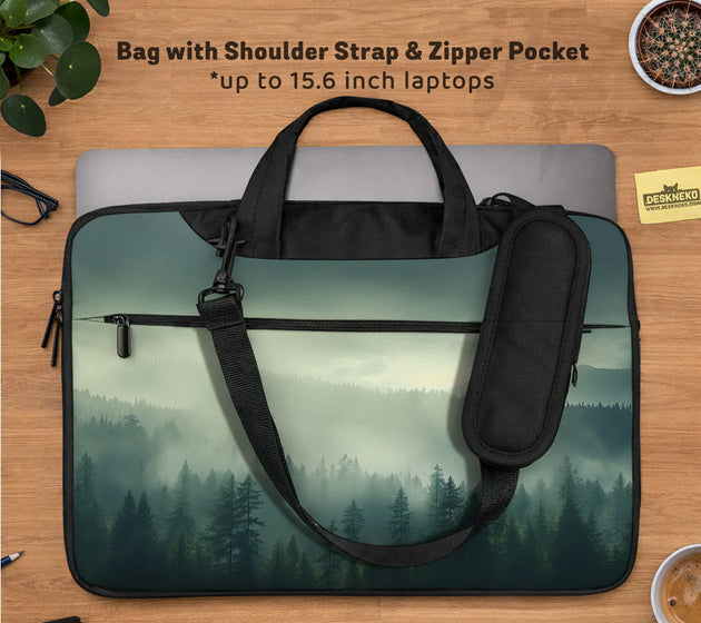 Misty forest nordic laptop sleeve
