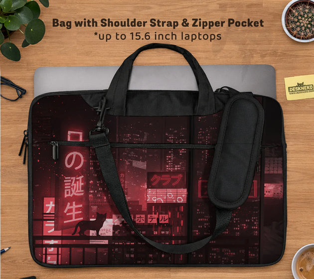 Red cyberpunk laptop sleeve & bag