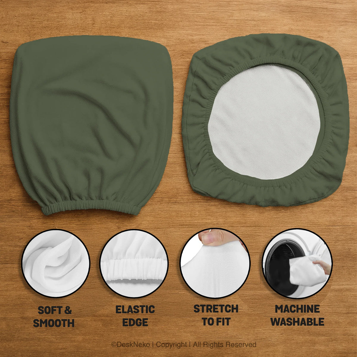 Warm forest green office chair cover