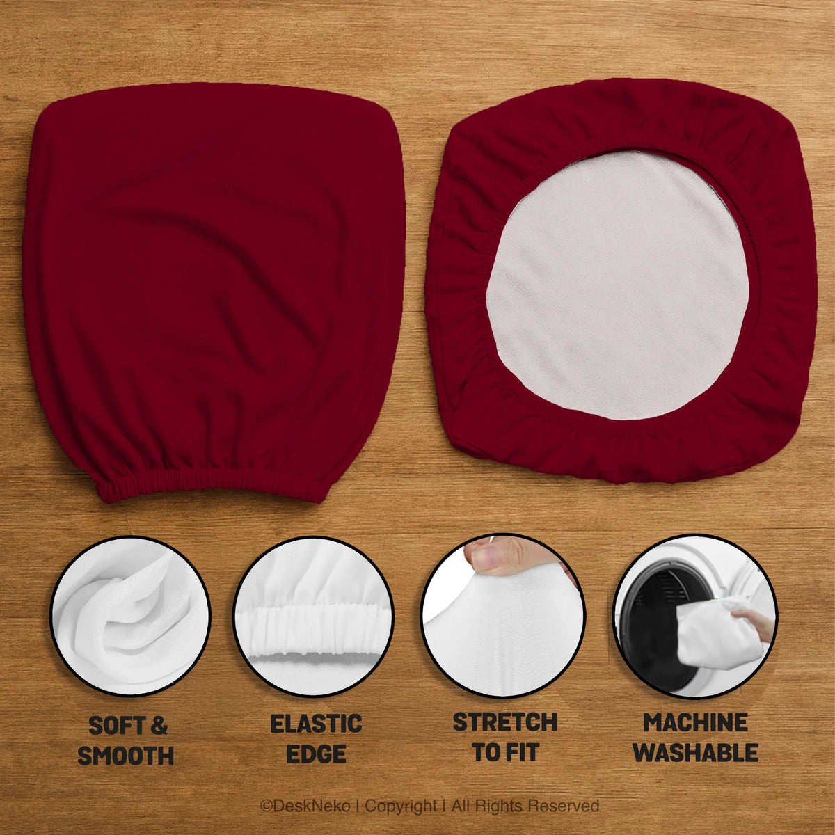 Burgundy office chair cover for desk chairs and home offices