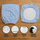 Blue gingham desk chair cover