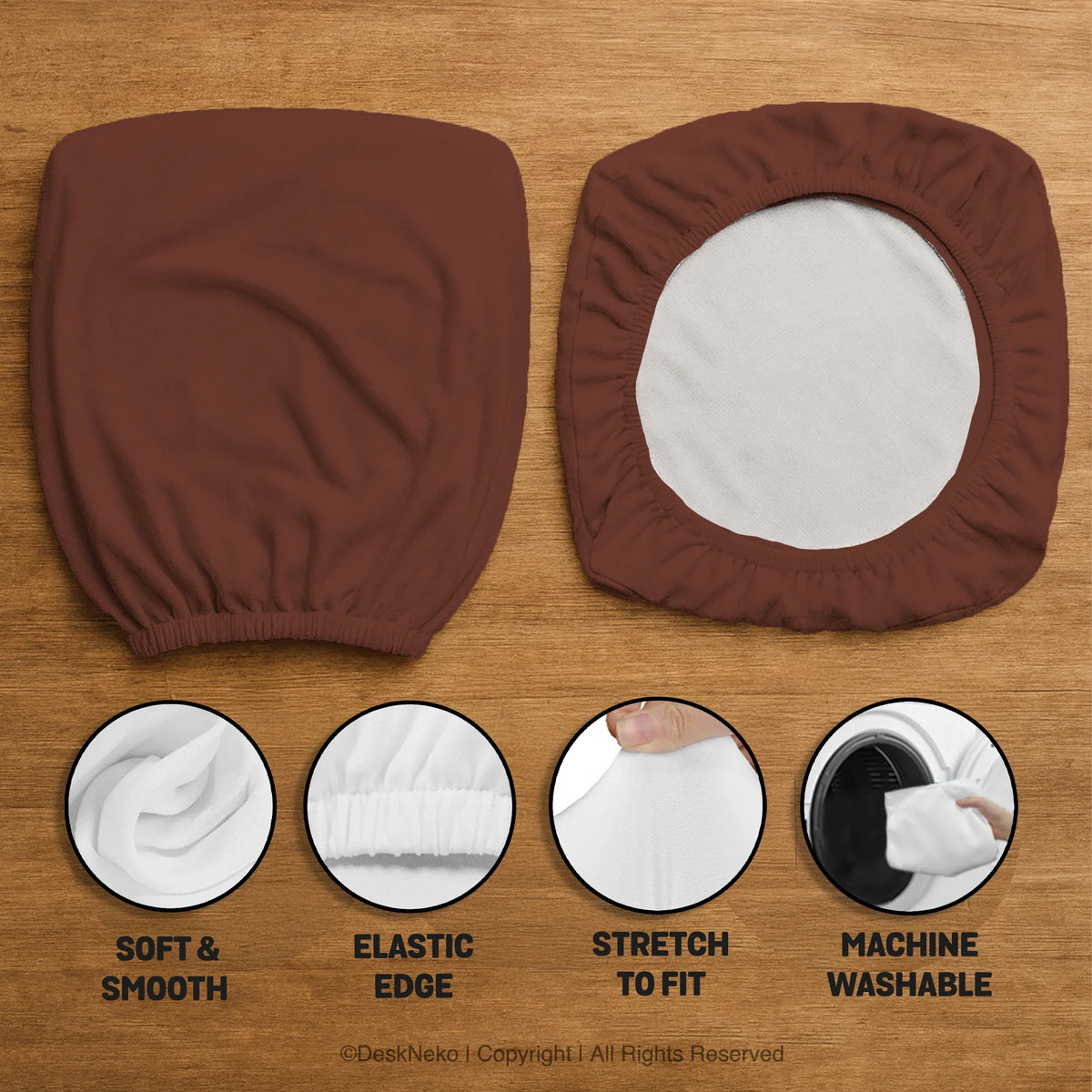 Mahogany brown desk chair cover