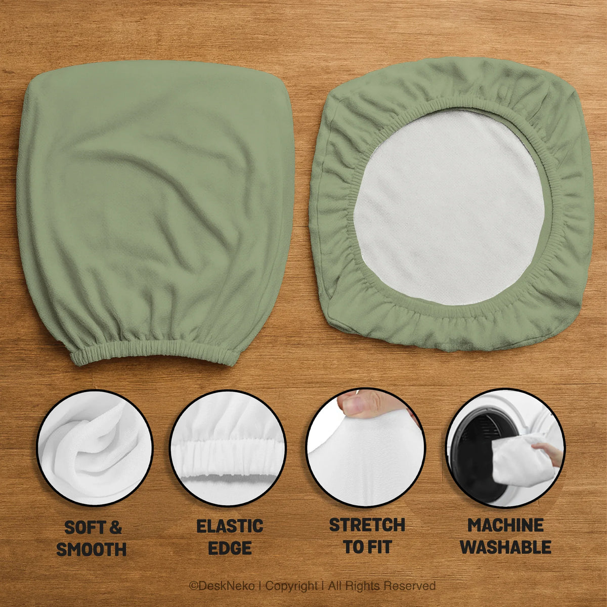 Sage green office chair cover