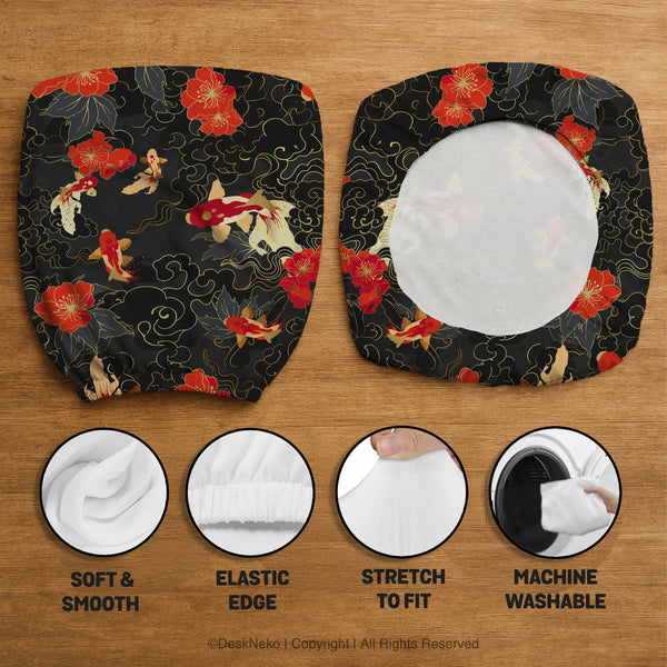 Japanese Koi Office Chair Cover - Deskneko