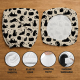 Black cat desk chair cover
