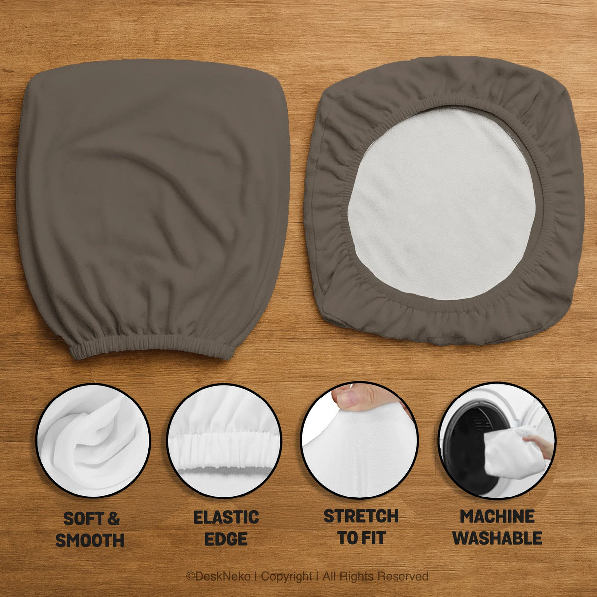 Cocoa Brown Desk Chair Cover - Deskneko