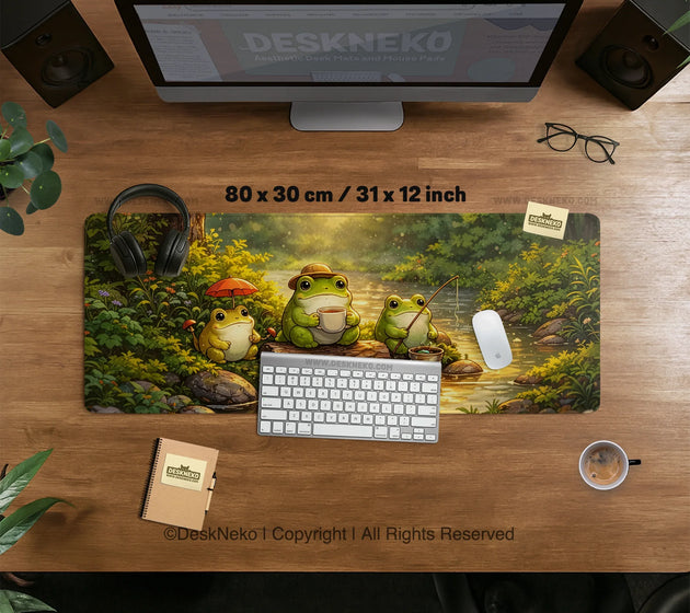 Forest frogs desk mat