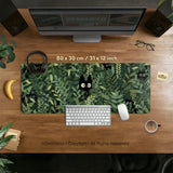 Botanical cat ergonomic mousepad with wrist rest for desk comfort