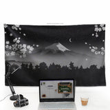 Black mount fuji wall tapestry