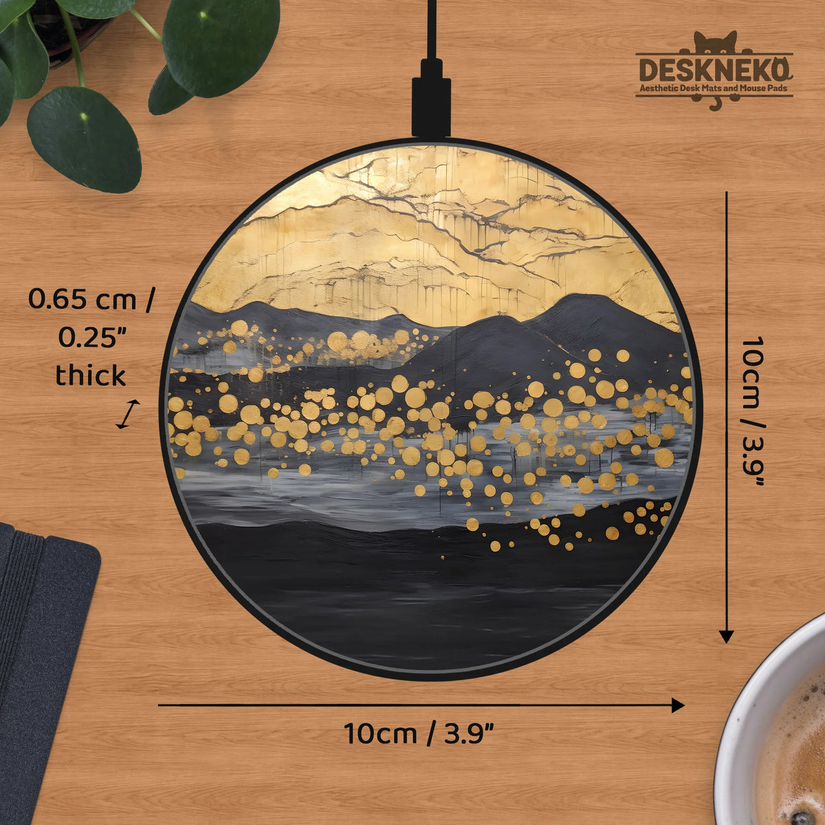 Black Gold Wireless Charger - Deskneko