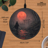 Samurai Red Moon Wireless Charger - Deskneko