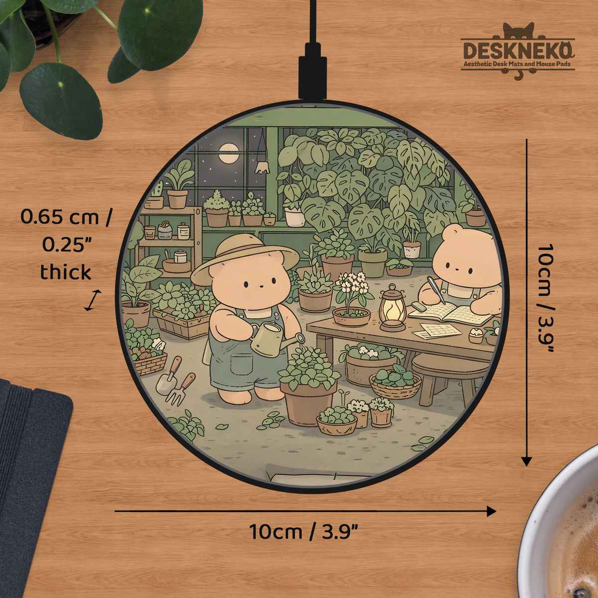 Kawaii Gardening Bears Wireless Charger - Deskneko