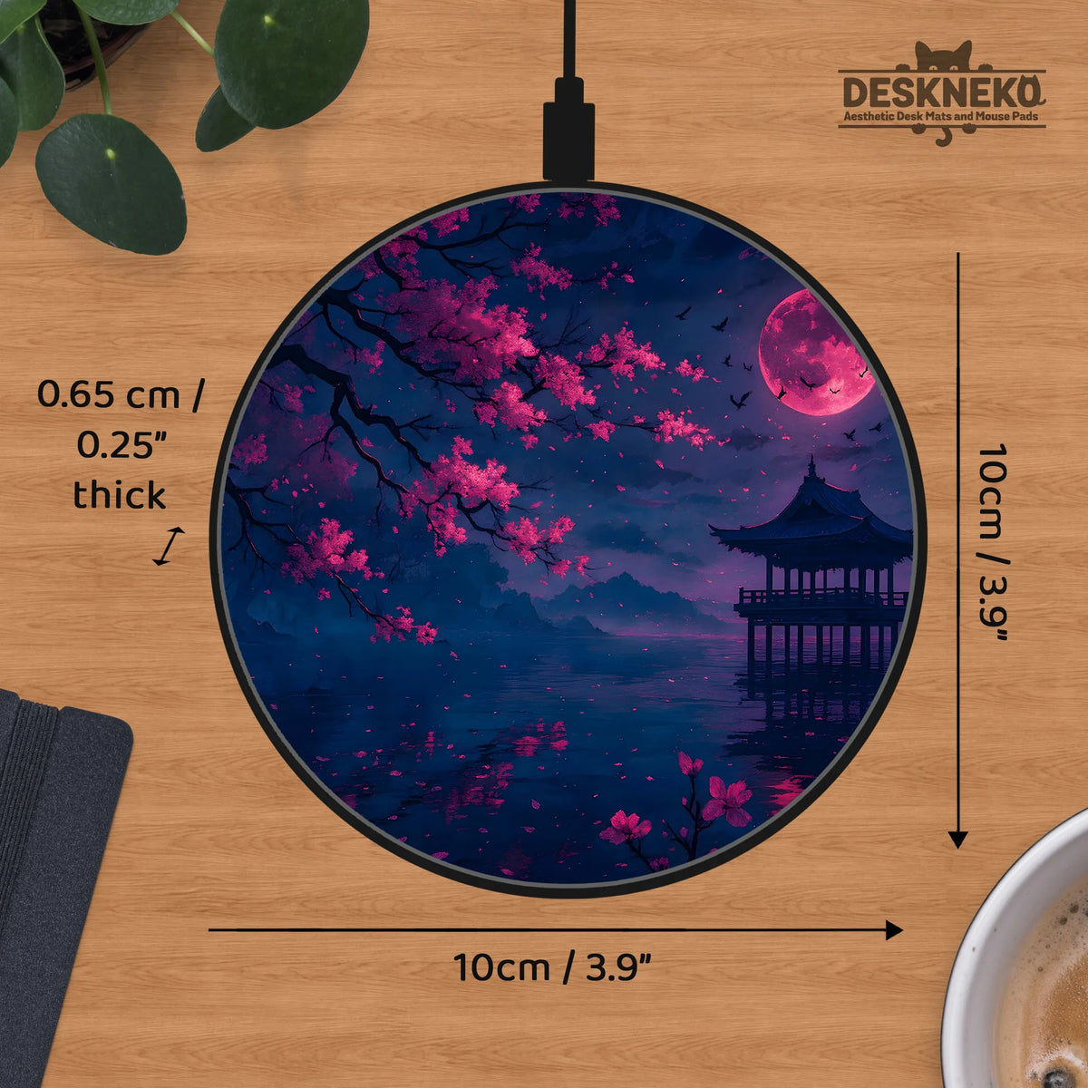 Sakura Moon Wireless Charger - Deskneko