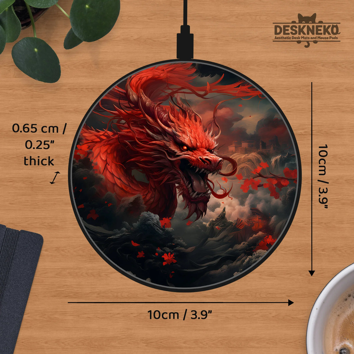Red Dragon Wireless Charger - Deskneko