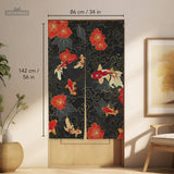 Japanese koi fish noren door curtain room divider