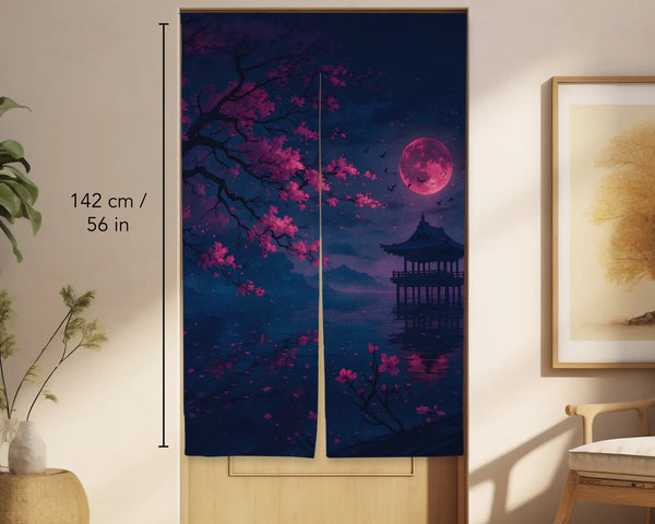 Dark sakura noren door curtain