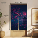 Dark sakura noren door curtain