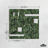 Botanical cat desk pegboard organizer, forest green workspace storage