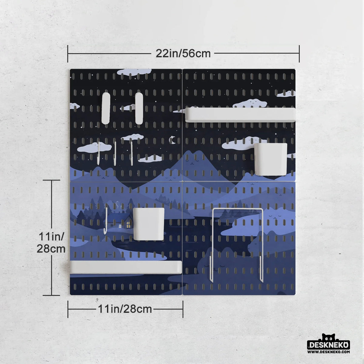 Navy Cat Hills Pegboard Organizer Set with Accessories - Deskneko