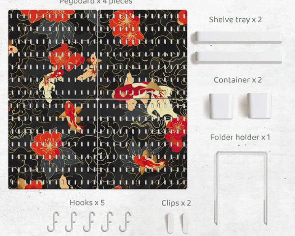 Koi fish pegboard set