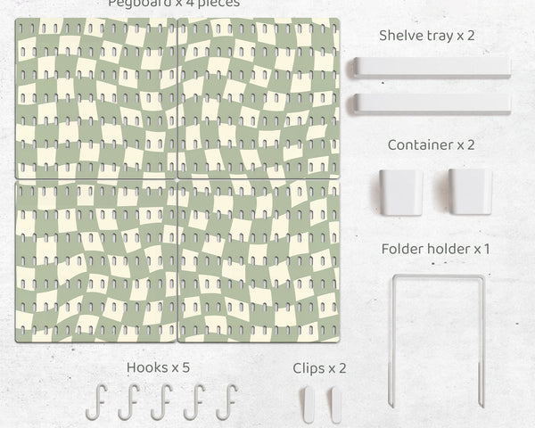 Green checker pegboard