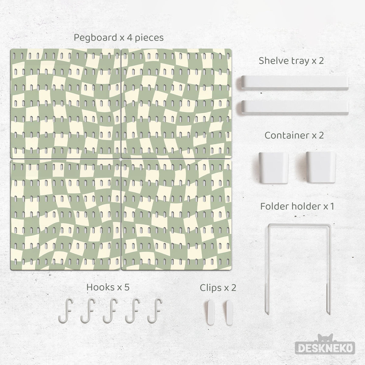 Green checker pegboard