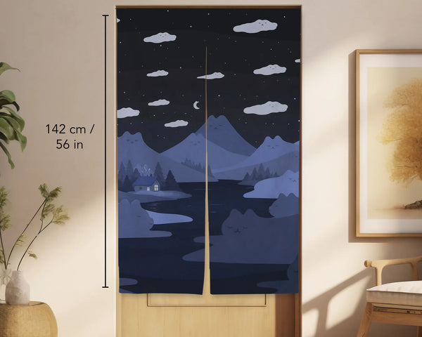 Navy cat hills noren door curtain room divider