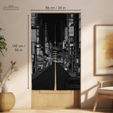Black tokyo street noren curtain