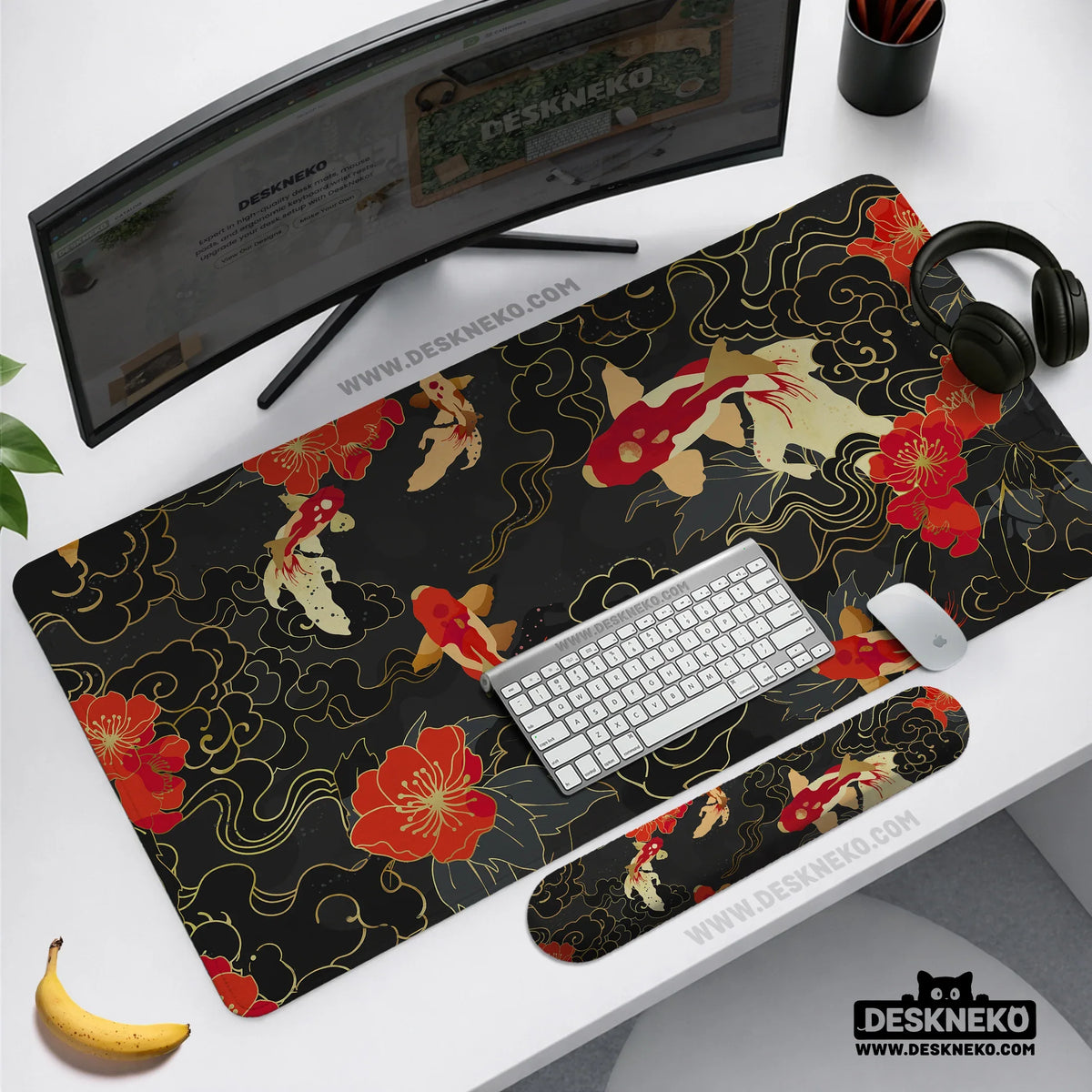 Koi Fish Desk Mat Mousepad - Deskneko