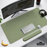 Sage green desk mat XXL extended mousepad for office and gaming