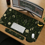 Botanical ergonomic mousepad with wrist rest for cozy desk setup