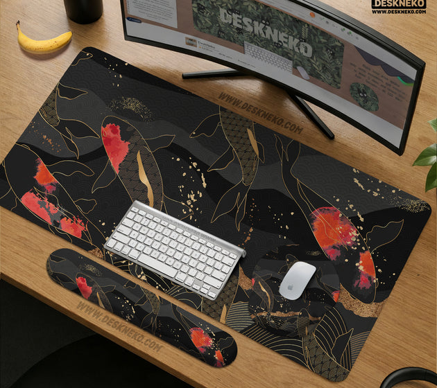 Koi fish art ergonomic mousepad & wrist rest