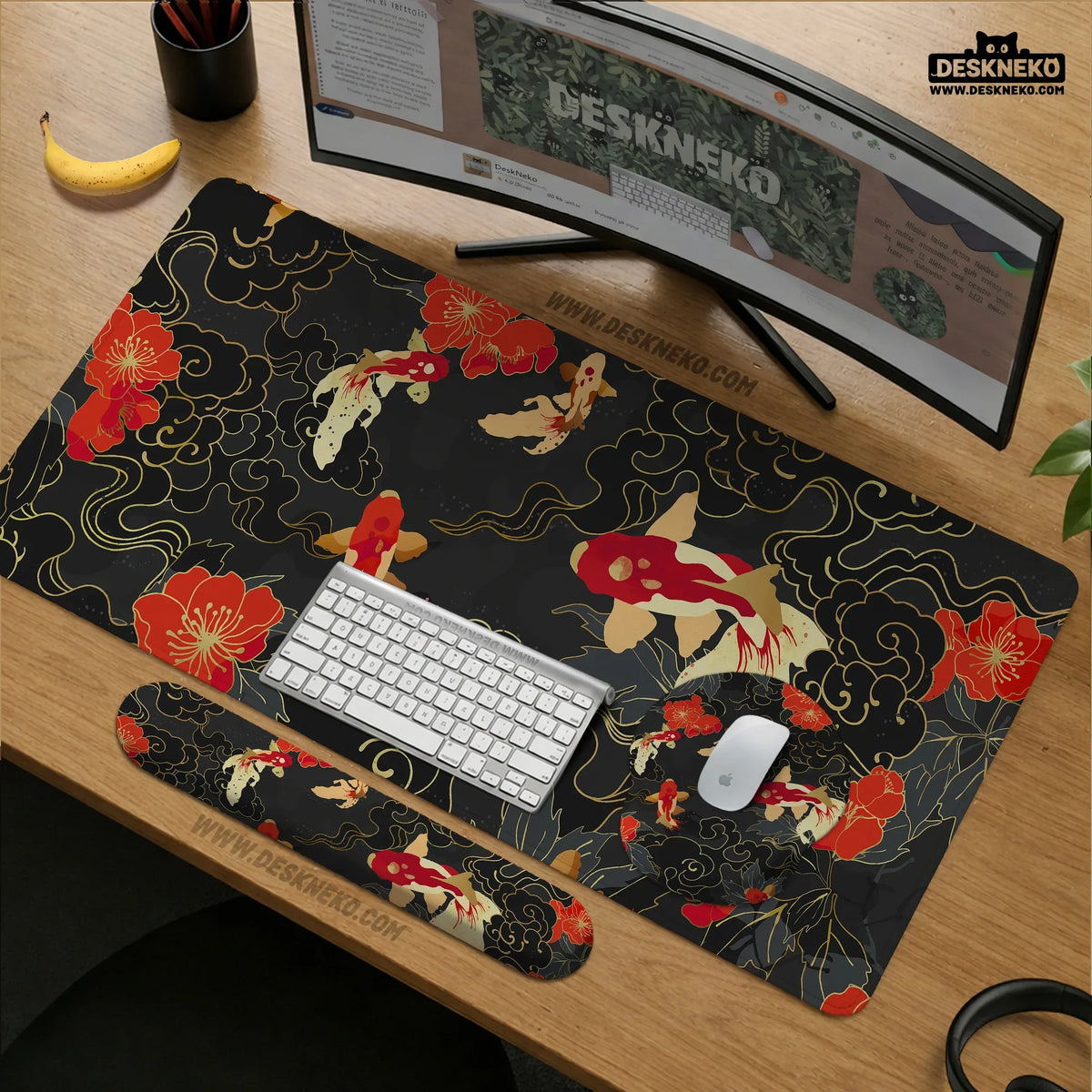 Koi Fish Ergonomic Mousepad Set - Deskneko