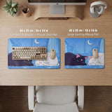 Blue anime aesthetic desk mat mousepad