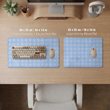 Blue gingham desk mat