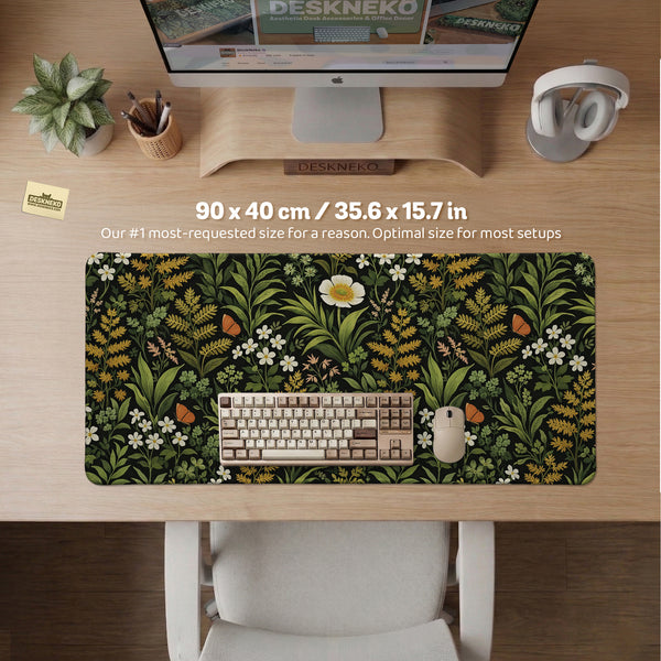 Dark Botanical Desk Mat - Desk Mat - Deskneko - Desk Mats & Mousepads