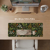 Dark botanical desk mat