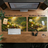 Forest frogs desk mat
