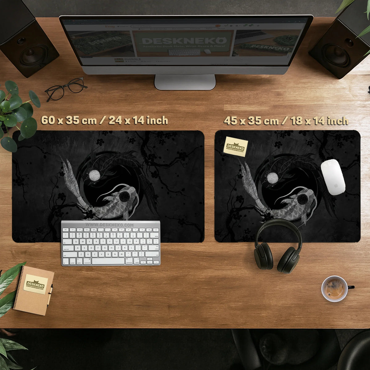 Yin yang koi deskmat