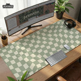 Green checker desk mat