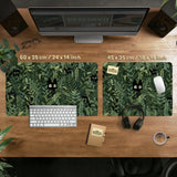 Botanical cat ergonomic mousepad with wrist rest for desk comfort