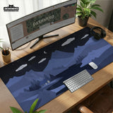 Blue cat hills gaming desk mat extended mousepad