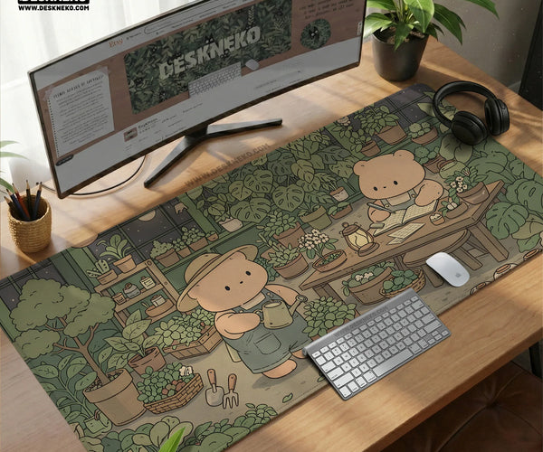 Kawaii Bear Desk Mat XXL Extended Mousepad for Keyboard and Desk - Deskneko