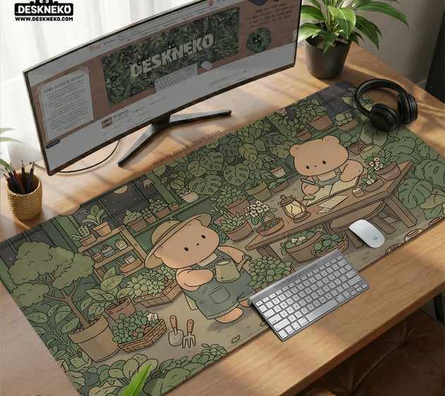 Kawaii bear desk mat XXL extended mousepad for keyboard and desk