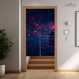 Dark sakura noren door curtain