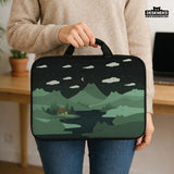 Green cat mountains laptop sleeve & bag