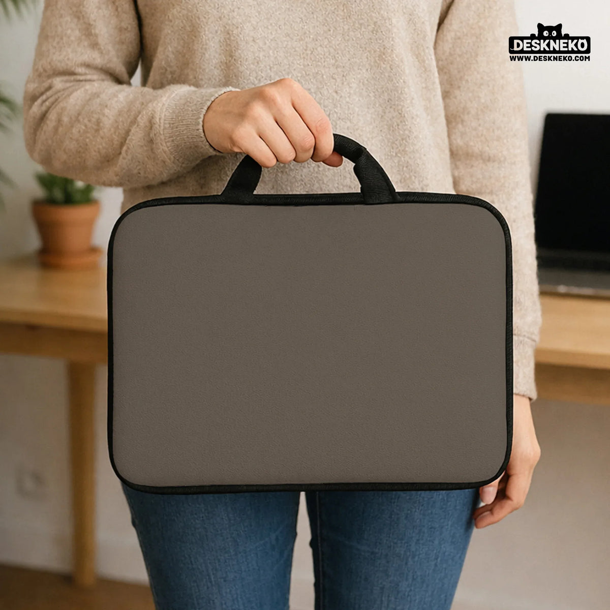 Cocoa laptop sleeve case, minimalist padded notebook cover