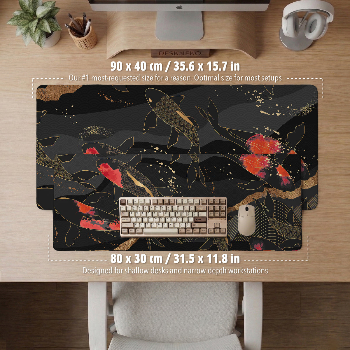 Koi waves desk mat